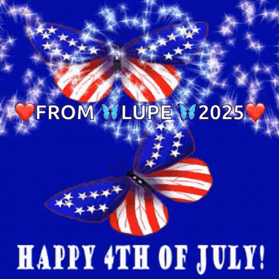 4Th Of July Butterflies And Fireworks GIF