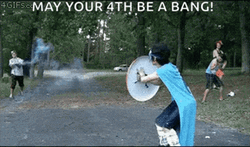 4Th Of July Funny Captain America Costume Fireworks  GIF