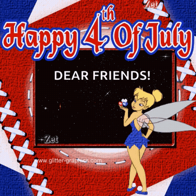 4Th Of July Greeting Card Saying Dear Friends GIF
