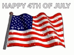 4Th Of July With Sparkling Flag GIF