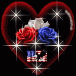 4Th Of July With Sparkling Heart GIF