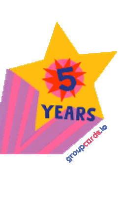 5 Years Anniversary Sticker GIF