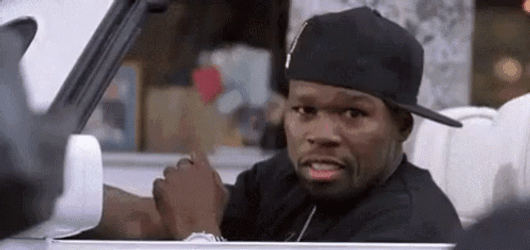 50 Cent With Bald Guy Driving Meme GIF