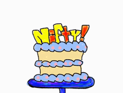 50Th Birthday Candles Pounding Cake Animation GIF