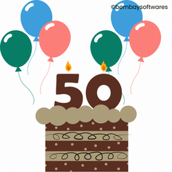 50Th Birthday Sparkling Stars Falling GIF