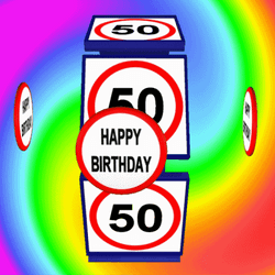 50Th Birthday Spinning Text Moving Art GIF