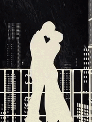 6 To Midnight Couple Kissing Rainy Night GIF