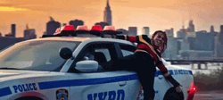 6Ix9ine Funny Police Car Riding GIF