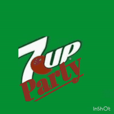 7 Up Party Logo On Green Background GIF