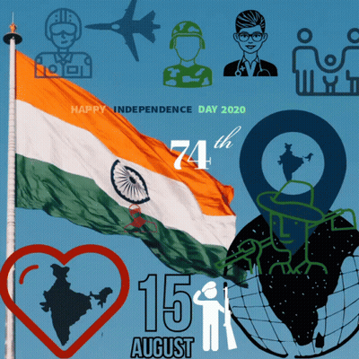 74Th Independence Day Of India August Poster GIF