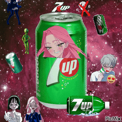 7Up Can With Girl GIF