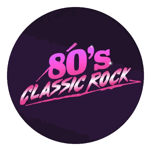 80S Classic Rock Purple Circle Sticker