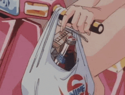 90s Aesthetic Anime Grocery Bag