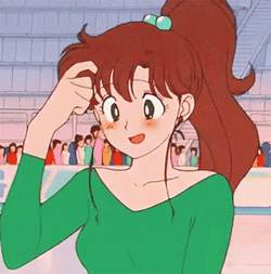 90S Anime Makoto Kino Blushing Scratching Head GIF
