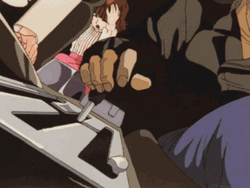 90S Anime Riding Bean Car Drifting GIF