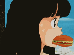90S Anime Shinobu Miyake Funny Eating GIF