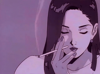 90S Anime Woman Cigarette GIF