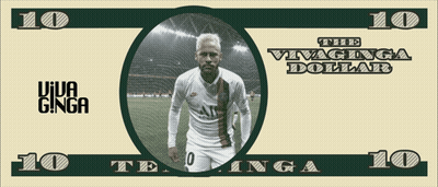 A 10 Dollar Bill With A Picture Of A Man And The Words The Vivaginga Dollar GIF