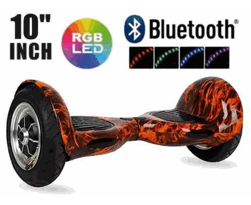 A 10 Inch Hover Board With Bluetooth And Rgb Led Lights Sticker