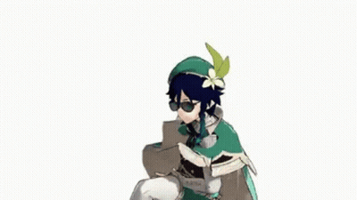 A 3D Anime Character Wearing Sunglasses And A Hat Is Standing In Front Of A White Background . GIF