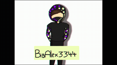 A 3D Drawing Of A Person With A Sign That Says Bug Alex 3344 GIF