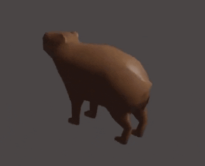 A 3D Model Of A Capybara Is Walking On A Gray Background GIF