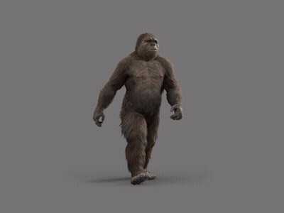 A 3D Model Of A Gorilla With A Gray Background GIF