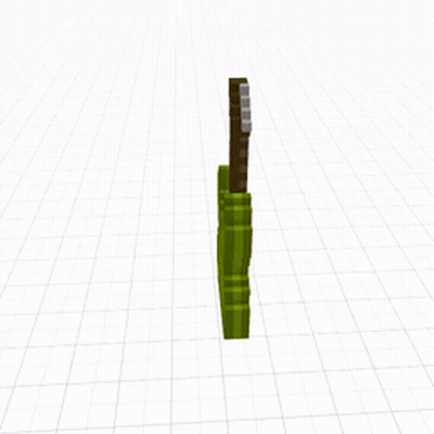 A 3D Model Of A Green And White Guitar With A Brown Neck GIF