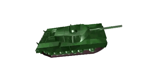A 3D Model Of A Green Tank With The Numbers 10 And 1 On It Sticker