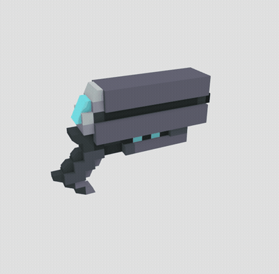 A 3D Model Of A Gun With A Blue Light On The Side GIF