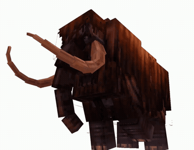 A 3D Model Of A Mammoth With Long Tusks Against A White Background GIF