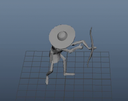 A 3D Model Of A Man Holding A Bow And Shield GIF