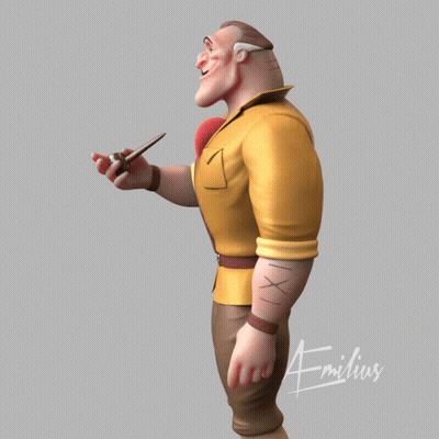 A 3D Model Of A Man With The Name Emilius On It GIF