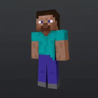 A 3D Model Of A Minecraft Character With A Blue Shirt And Blue Pants GIF