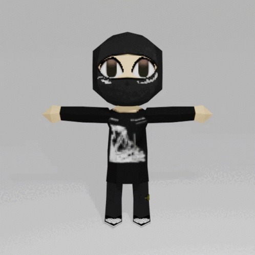 A 3D Model Of A Person Wearing A Black Shirt GIF