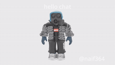 A 3D Model Of A Person With The Words Hello Chat Written On It GIF