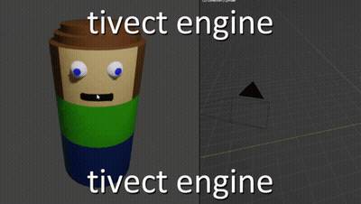 A 3D Model Of A Person With The Words " Tivect Engine " Above It GIF