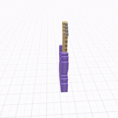 A 3D Model Of A Purple Electric Guitar With A Wooden Neck GIF