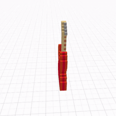 A 3D Model Of A Red And White Guitar GIF