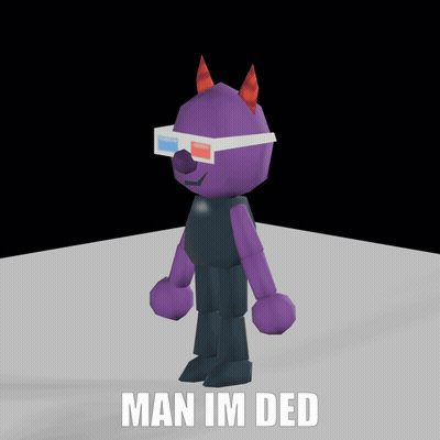 A 3D Model Of A Robot With The Words Man Im Ded Written On The Bottom GIF