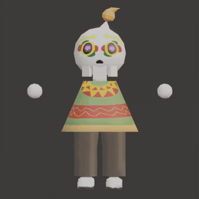 A 3D Model Of A Skeleton With A Colorful Sweater And Pants GIF