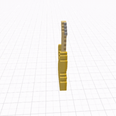 A 3D Model Of A Yellow And White Guitar GIF