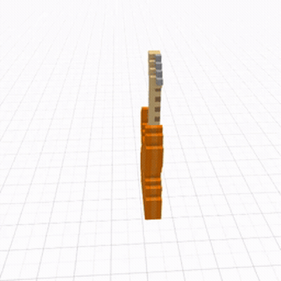 A 3D Model Of An Orange And White Guitar GIF