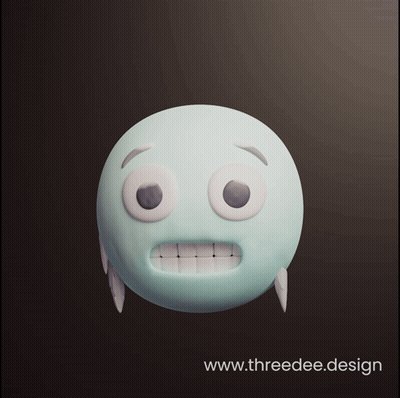 A 3D Rendering Of A Cartoon Character With The Website Www.threedee.design Written Below It GIF