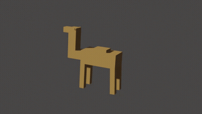 A 3D Rendering Of A Giraffe Against A Grey Background GIF