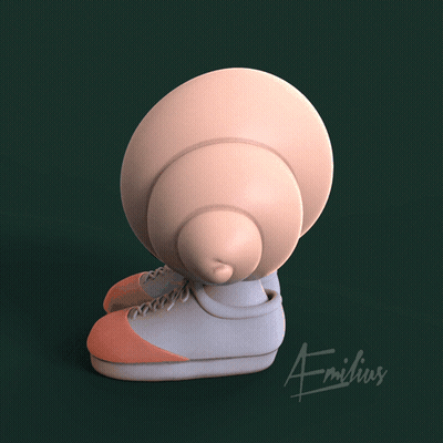 A 3D Rendering Of A Person 'S Feet With The Name Arilius On The Bottom Left GIF