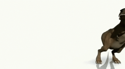 A 3D Rendering Of A T-Rex Walking On A White Background . GIF