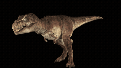 A 3D Rendering Of A T-Rex With Its Mouth Open GIF