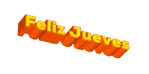 A 3D Rendering Of The Words Feliz Jueves Sticker