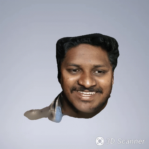 A 3D Scanner Shows A Man 'S Face With A Smile GIF